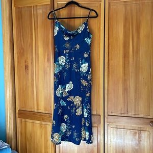 Navy Dress with Florals